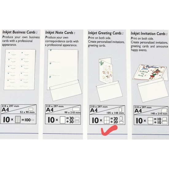 CANSON GREETING CARD BLUE COLOR PRINTER PAPER 10 SHEETS 170GM